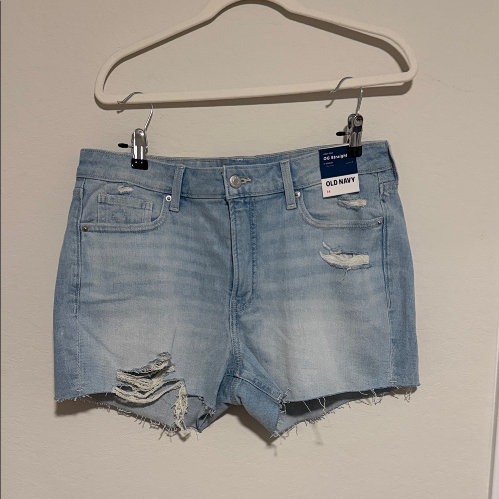 Old Navy Light Blue Ripped Jean Shorts